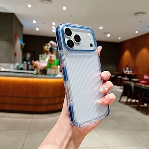 เคสโทรศัพท์กันกระแทกแบบใสลายทางแนวตั้งสำหรับ iPhone 18 17 16 15 14 13 Pro Max ป้องกันการตกกระแทก - Product Image 6