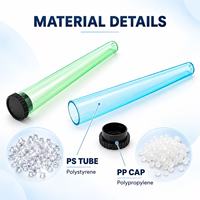 Tube conique en plastique transparent coloré 109 mm - Contenant à cigarettes anti-odeur et anti-humidité avec couleur personnalisée