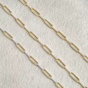 Custom Fashion 10K 14K 18K Yellow <b>Gold</b> Filled Pave Paperclip Lab Grown Diamond Brilliant Cut IGI Certified Bracelets <b>Bangles</b> - Product Image 5