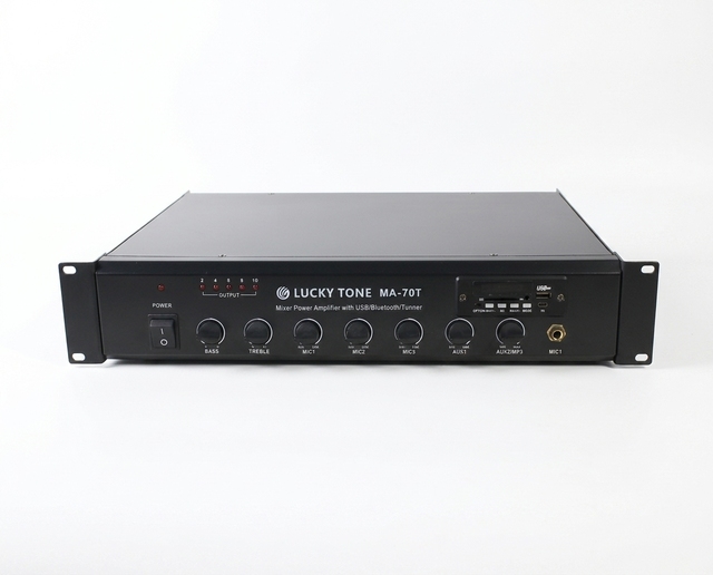Rack Mount Mixer Amplifier with EMC Priority & 100V 70V Output for Commercial PA System