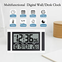 Jam dinding besar, dengan fungsi termometer Alarm Digital jam dinding besar Dekorasi jam dinding dekoratif