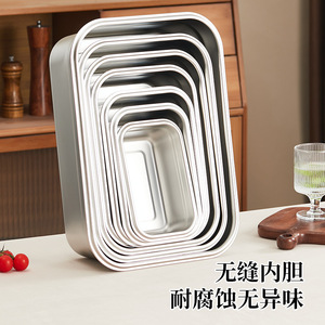 Stainless Steel Food <b>Storage</b> Container Rectangle Clip On Lid Airtight With Handle <b>For</b> Travel Camping - Product Image 4