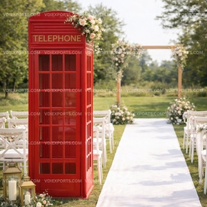 Cabina Telefónica Inglesa Vintage de Lujo, Decoración Floral para Eventos, Estructura para Fotos en Jardines, Bodas y Eventos Destinarios - Product Image 1