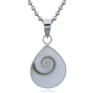 Tiny Sterling Silver Shiva Eye Droplet Pendant