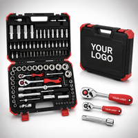 Jeu de clés à douilles professionnel 94 pièces en chrome vanadium, avec cliquet 1/4 et 1/2 pouce, douilles profondes, embouts Torx, rallonge et mallette de transport robuste OEM