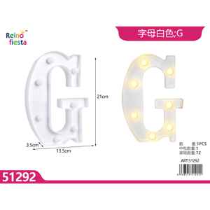 Witte Led Letter G Decoratieve Verlichting Voor Thuis En Evenementen - Product Image 1