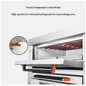 Four électrique professionnel à grande capacité et haute productivité pour la fabrication de pain et de pizzas, 2 niveaux, 4 plateaux - Product Image 4
