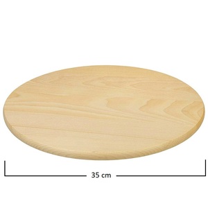 Planche à découper ronde en bois, diamètre 35 cm, épaisseur 2 cm, base rotative pour servir pizzas et desserts - Product Image 2