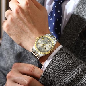 Reloj POEDAGAR 675 para Hombre, Cuarzo, Acero Inoxidable, Reloj de Lujo, Deportivo, Resistente al Agua, Manecillas Luminosas, Fecha - Product Image 3
