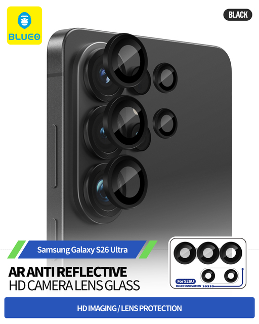 BLUEO AR Anti-Reflective Dust Water Proof Scratch Resistance Camera Lens Protector for Samsung S26 Ultra S25 Ultra