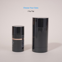 Envase Personalizado Mate Esmerilado Negro Retráctil de 15, 30, 50, 75 ml para Crema Corporal y Facial para Hombre, Desodorante en Barra, Tubo con Tapa de Rosca Sellada