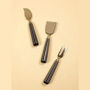 Elegante Juego de Cuchillos para Queso con Mango Redondo Blanco y Negro, Juego de Cuchillos para Queso Bonitos - Product Image 1