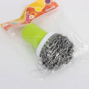 Colin Eco-Friendly Stainless Steel Wire Copper Coated Mesh Scourer Plastic <b>Handle</b> Heavy Duty Kitchen Cleaning Brush ISO9001 - Product Image 2