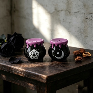 <span class=keywords><strong>Pot</strong></span> de fleurs <span class=keywords><strong>en</strong></span> céramique <span class=keywords><strong>en</strong></span> forme de chaudron de sorcière d'Halloween avec motif pentagramme, bord violet effet goutte d'eau, petit <span class=keywords><strong>pot</strong></span> pour plantes succulentes et <span class=keywords><strong>cactus</strong></span> - Product Image 3