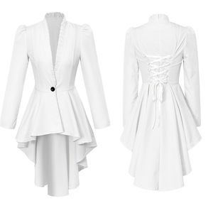 Giacca Steampunk Vittoriana da Donna, Stile Medievale Rinascimentale Vintage Gotico, Frac a Maniche Lunghe, Cappotto Smoking - Product Image 4