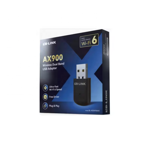 LB-LINK WDN950AX 900Mbps WiFi6 Wireless Adapter for Desktop Laptop High-Performance AX900 Driver-Free USB External Stock Product