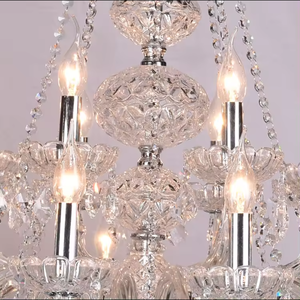European Style 6 Light Crystal Chandelier Gold Frame Warm <b>White</b> LED E14 Pendant Light for <b>Living</b> <b>Room</b> - Product Image 5