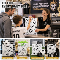 Sac d'emballage en plastique pour cadeaux de fêtes d'anniversaire sur le thème du football et événements sportifs, idéal pour ranger des collations, des bonbons, des jouets et des accessoires