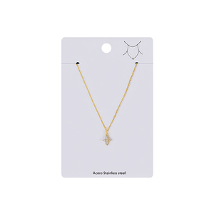 Collier en acier inoxydable avec diamant en forme de croix - Product Image 1