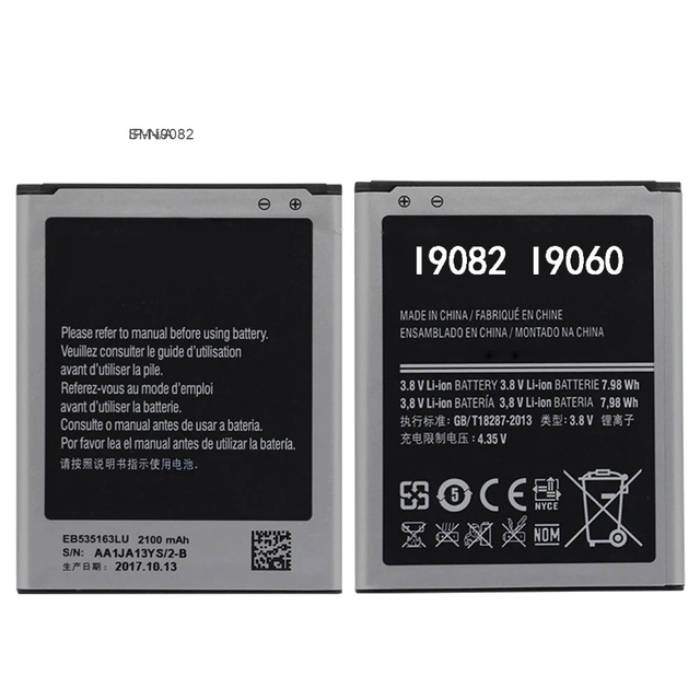 For Samsung Orginal EB535163LU 2100mAh Battery Galaxy Grand DUOS GT-I9082 G9082 I9080 I879 I9118 I9060 I9082 Batteries Wholesale