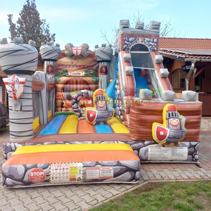Château gonflable Chevalier, combo toboggan et château rebondissant pour enfants, usage commercial extérieur - Product Image 5