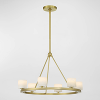 Lámpara de Techo LED E14 de Lujo Moderna para Interiores, Comedor, Gran Lámpara Rectangular de Cobre y Vidrio con Anillos, Antideslumbrante, Regulable, Alto CRI 90