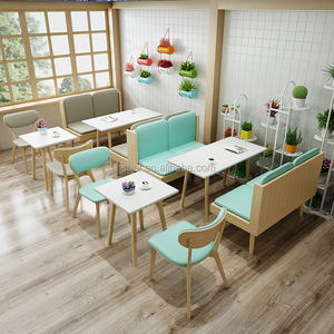 Set di Sedute per Caffetteria all'Ingrosso - Divano in Tessuto Confortevole e Sedie con Tavolo da Pranzo per Bar/Caffetteria - Product Image 1