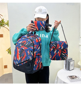 2026 Cool Pattern Printed Large Capacity Schoolbag Practical Three Piece Combination <b>Backpack</b> - Product Image 2