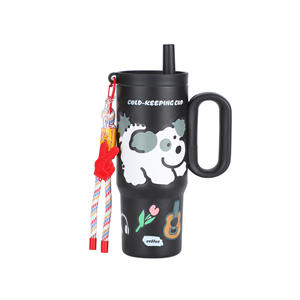 Bouteille isotherme sous vide de 30oz personnalisée Thermos avec grande poignée Bouteille d'eau intégrée dans la paille Cadeaux de Noël - Product Image 1