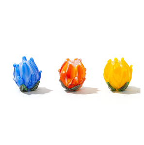 Breloques en forme de bulbes de fleurs en verre soufflé |   Pendentif en verre plaqué or 18 carats PVD, avec attache en acier inoxydable pour la fabrication de bijoux |   Imperméable et durable - Product Image 5