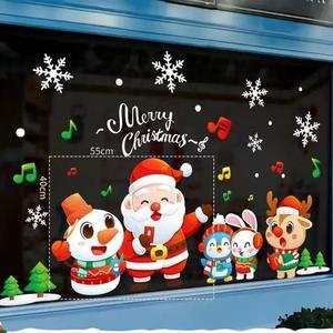 ديكور عيد الميلاد الفاخر باللصق الثابت - ملصقات ندفة الثلج/سانتا قابلة لإعادة الاستخدام، مقاومة للماء وصديقة للبيئة، متينة للبيع بالجملة والتجزئة - Product Image 5