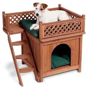 JUNJI para mascotas de madera casa de madera interior muebles de gato comercio al por mayor de madera al aire libre perro ataúdes perro perrera al aire libre
