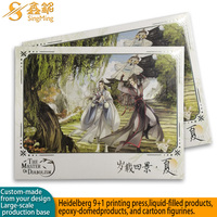 Fournisseur de badges en carton personnalisés avec bordure holographique arc-en-ciel, impression OEM sur mesure, style Shikishi, personnage d'anime