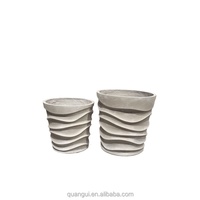 Nouveau pot de fleurs circulaire de 15 L en fibres-ciment, style moderne, électrique, écologique, sculpté à la main, imperméable et durable, pour jardin