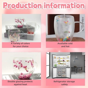 Nhà Sản Xuất Bán Buôn Cách Nhiệt Cao Borosilicate Hoa Khô Tường Đôi Thủy Tinh Trà Espresso Cốc Cà Phê Cốc Với Xử Lý - Product Image 5