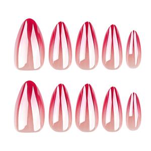 Dropshipping DIY72 24 pièces <span class=keywords><strong>Faux</strong></span> <span class=keywords><strong>ongles</strong></span> courts en amande de style français minimaliste à fleurs en pétales Bourgogne, <span class=keywords><strong>ongles</strong></span> artificiels personnalisables - Product Image 5