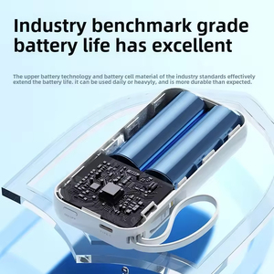 Power bank portatile da 10000mAh con cavo retrattile integrato, ricarica rapida da 22.5W, per uso esterno e di emergenza, caricatore portatile. - Product Image 5