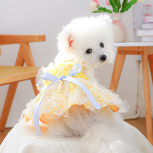 <span class=keywords><strong>Vestito</strong></span> con Bretelle a Fiori Primaverili per Cani, Abito Protettivo Solare per Foto, Vestiti per Cuccioli e Cani di Piccola Taglia - Product Image 1