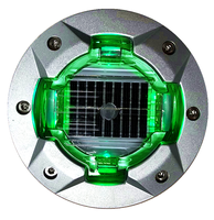 OWLEYE, borne routière solaire à montage encastré en aluminium, IP68, hauteur 9,5 mm, feu de circulation LED, sécurité, non réfléchissant, clignotant, marqueur routier