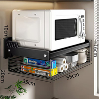 Étagère d'angle murale pour four de cuisine, support de rangement pour micro-ondes, étagère d'angle pour four à pizza avec tiroir