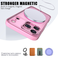 Coque magnétique transparente mate en PC pour iPhone 18 17 16 Pro Max, protection antichute en acrylique