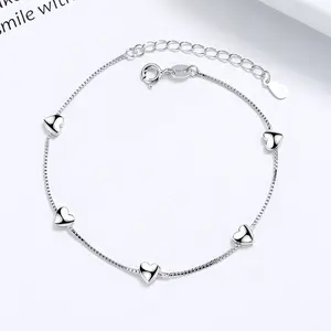 Carline Women Love Heart Box Chain Bracelet 925 Sterling Silver Fashion Link Bracelet Fine Jewelry Manufacturer