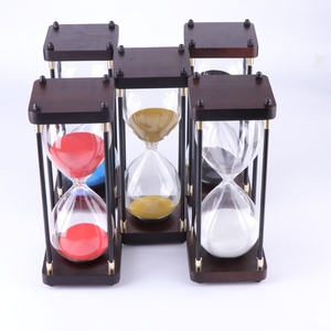 Decorative Wooden Base Metal <b>Hourglass</b> Sand <b>Timer</b> for Time Tracking Desk Office Home Ornament - Product Image 1