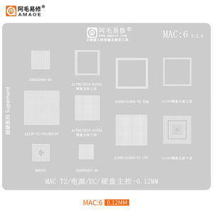 Pochoir de rebillage en acier Amaoe pour CPU IC BGA, pour les ordinateurs portables <span class=keywords><strong>Apple</strong></span> MacBook Series/<span class=keywords><strong>MAC</strong></span>, SSD, DDR, pochoir en étain - Product Image 6