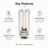Lampe d'ambiance LED portable pour l'intérieur de la voiture, vente en gros, OEM personnalisé, mini lampe USB pour la décoration du tableau de bord et de la cabine du véhicule