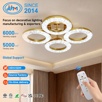 Lustre décoratif en forme de cercle, luminaire suspendu pour couloir, plafonnier LED à intensité variable, 3 couleurs d'éclairage
