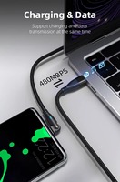 Cable USB C a C de 60W, 3A, Carga Rápida, Cable Trenzado de Nailon con Rotación de 180 Grados