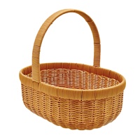 Nouveau panier ovale en PP vintage tissé à la main pour l'arrangement floral, l'emballage de fruits et les boîtes cadeaux