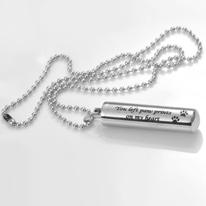 Kalung Liontin Abu untuk Hewan Peliharaan/Baja Tahan Karat Silinder Perhiasan Guci Kremasi Kenang-kenangan Kenangan - Product Image 4