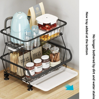 Chariot de rangement mobile multi-niveaux en métal avec roulettes pour trier les aliments et les articles ménagers dans la cuisine et la maison